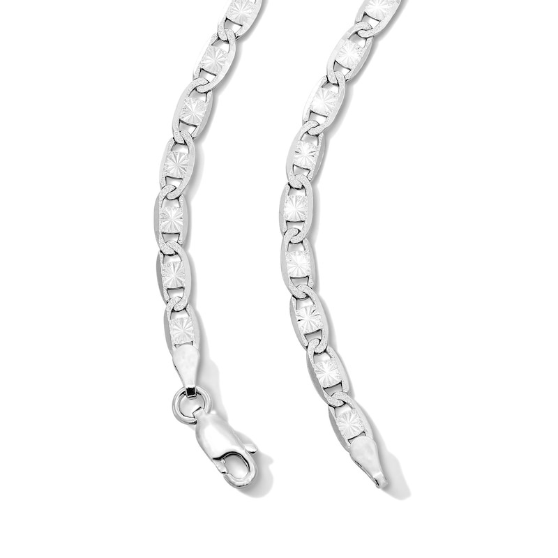 Main Image 2 of Solid Sterling Silver Diamond-Cut Valentino Chain - 20"