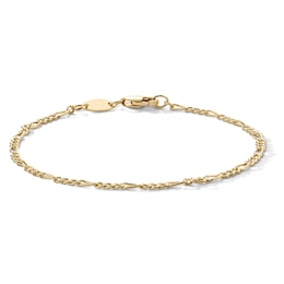 Child's 10K Gold Bonded 2.15mm Figaro Chain Bracelet - 6"