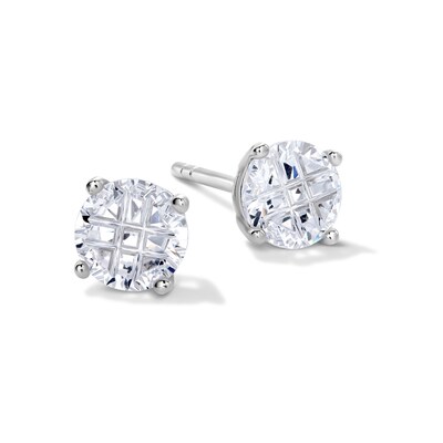 Solid Sterling Silver 5mm CZ Round Solitaire Studs