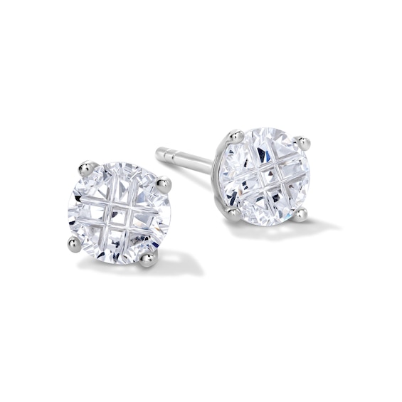 Solid Sterling Silver 5mm CZ Round Solitaire Studs