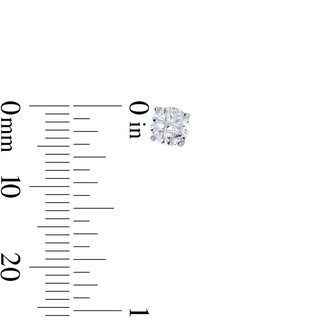 Solid Sterling Silver 5mm CZ Round Solitaire Studs
