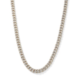 14K Gold Plated 1 CT. T.W. Lab-Grown Diamond Puff Curb Chain - 22"