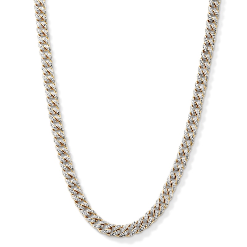 14K Gold Plated 1 CT. T.W. Lab-Grown Diamond Puff Curb Chain - 22"