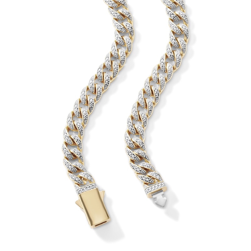 14K Gold Plated 1 CT. T.W. Lab-Grown Diamond Puff Curb Chain - 22"
