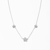 Thumbnail Image 1 of Solid Sterling Silver CZ Three Station Flower Necklace - 18"