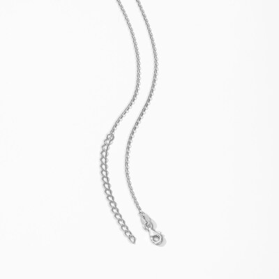 Solid Sterling Silver CZ Three Station Flower Necklace - 18"