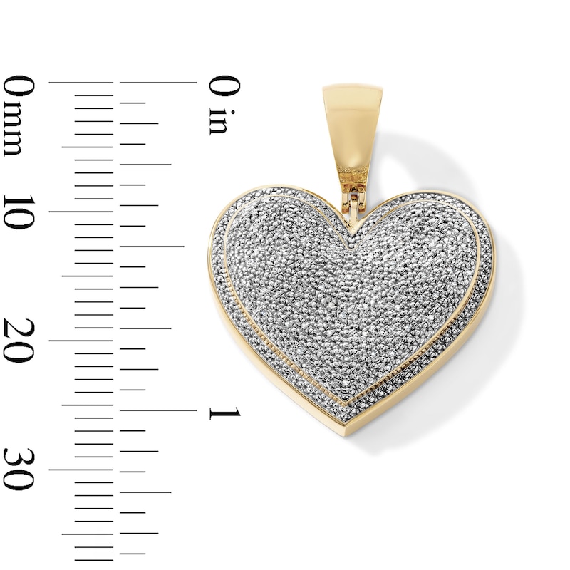 14K Gold Plated 1/10 CT. T.W. Lab-Grown Diamond Pavé Heart Necklace Charm