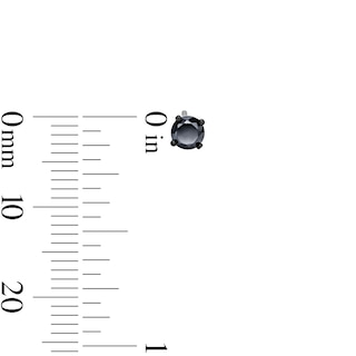 Black Rhodium Plated 4mm Black CZ Round and Square Solitaire Stud Set