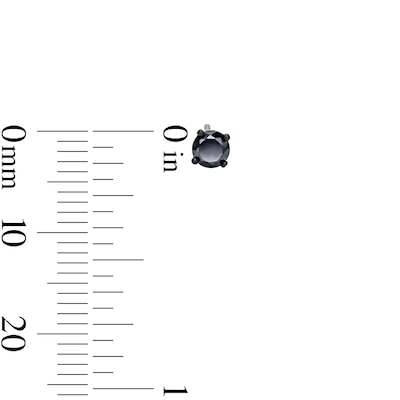 Black Rhodium Plated 4mm Black CZ Round and Square Solitaire Stud Set