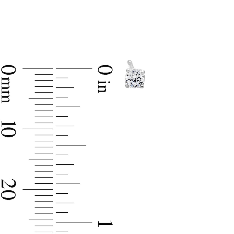 Main Image 3 of Solid Sterling Silver 3mm Purple and Clear Round CZ Solitaire Studs