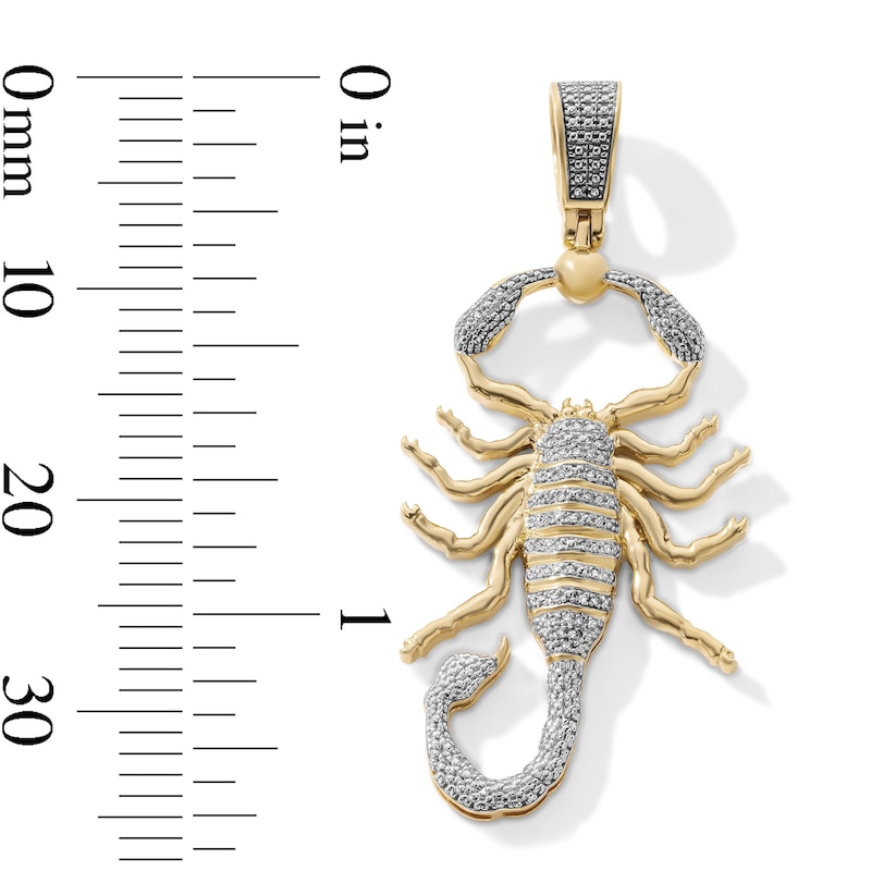 14K Gold Plated 1/20 CT. T.W. Lab-Grown Diamond Pavé Scorpion Necklace Charm