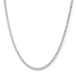 14K Gold Plated Stainless Steel 1/4 CT. T.W. Lab-Grown Diamond Tennis Necklace - 22"
