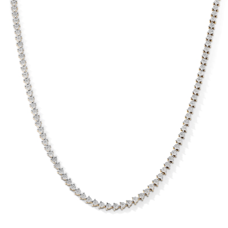 14K Gold Plated Stainless Steel 1/4 CT. T.W. Lab-Grown Diamond Tennis Necklace - 22"