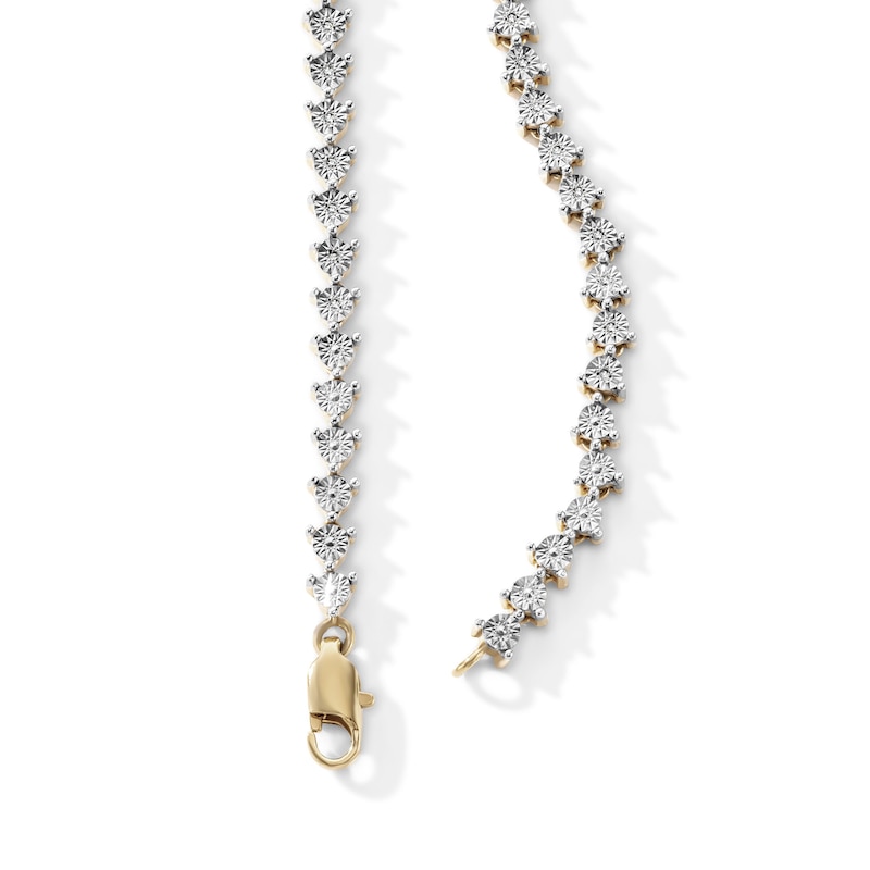 14K Gold Plated Stainless Steel 1/4 CT. T.W. Lab-Grown Diamond Tennis Necklace - 22"
