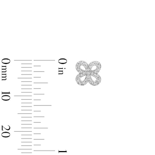 Solid Sterling Silver CZ Butterfly Outline Studs