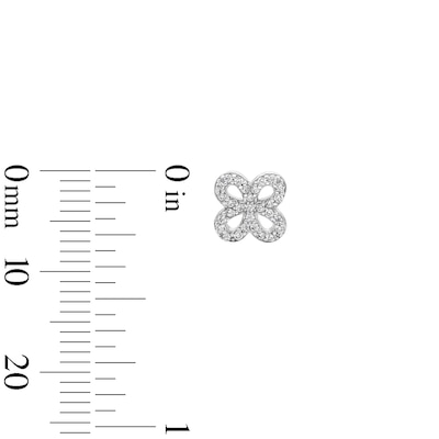 Solid Sterling Silver CZ Butterfly Outline Studs
