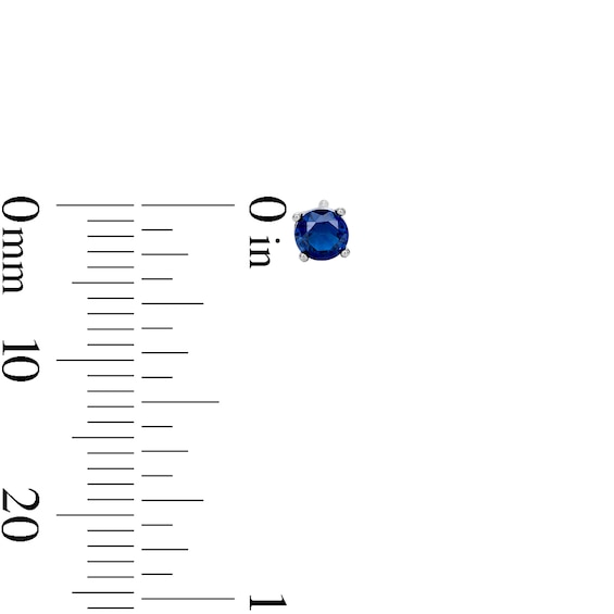 Solid Sterling Silver 4mm Blue and White CZ Round Solitaire Stud Set