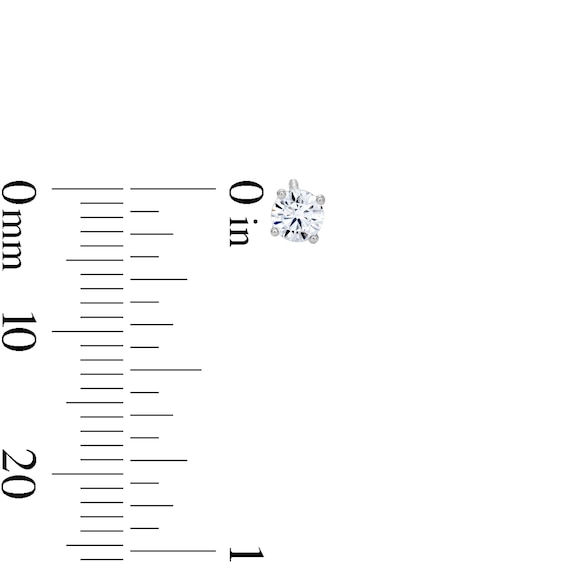 Solid Sterling Silver 4mm Blue and White CZ Round Solitaire Stud Set