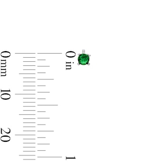 Solid Sterling Silver 3mm Green and White CZ Round Solitaire Stud Set
