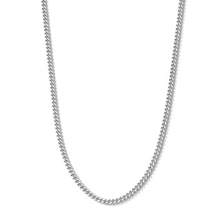 Solid Sterling Silver Diamond-Cut Cuban Curb Chain - 20"