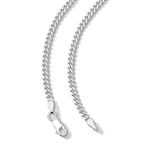 Solid Sterling Silver Diamond-Cut Cuban Curb Chain - 20"