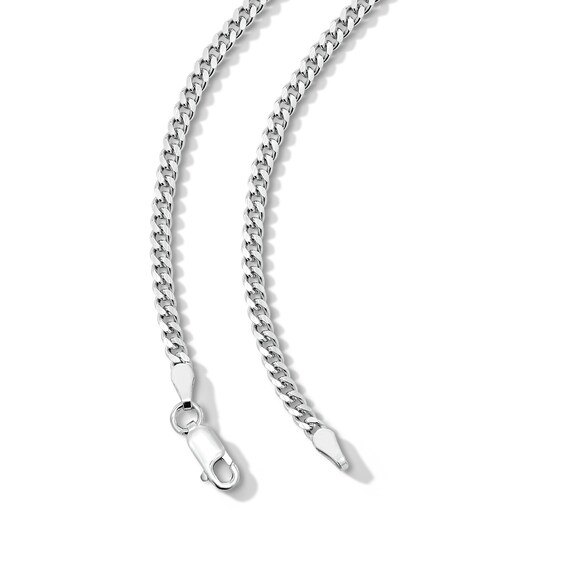 Solid Sterling Silver Diamond-Cut Cuban Curb Chain - 20"