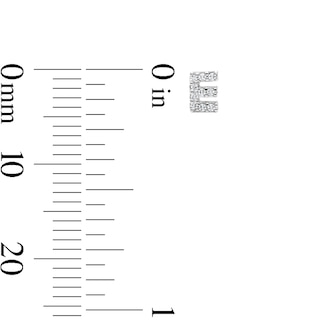 Solid Sterling Silver CZ "E" Initial Studs