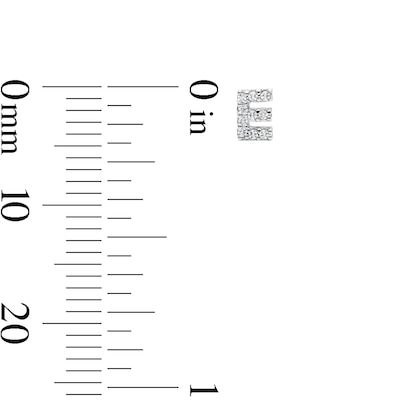 Solid Sterling Silver CZ "E" Initial Studs