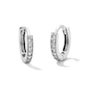 Solid Sterling Silver CZ Pavé Huggie Hoops