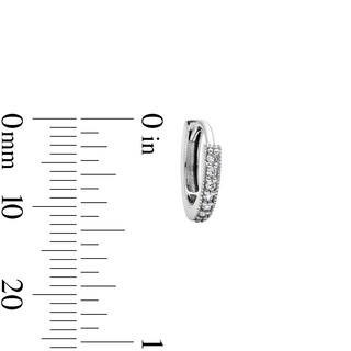 Solid Sterling Silver CZ Pavé Huggie Hoops