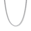 Solid Sterling Silver CZ Round Station Necklace - 20"