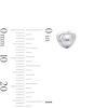 Solid Sterling Silver Simulated Pearl Heart Studs