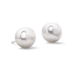 Sterling Silver 8.0mm Simulated Pearl Studs
