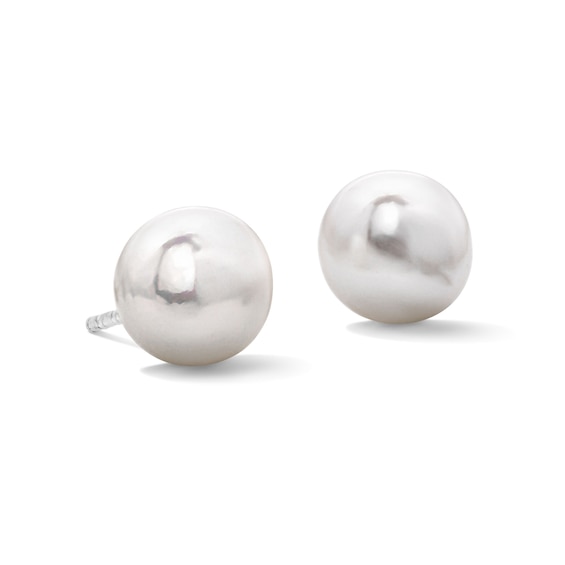 Sterling Silver 8.0mm Simulated Pearl Studs
