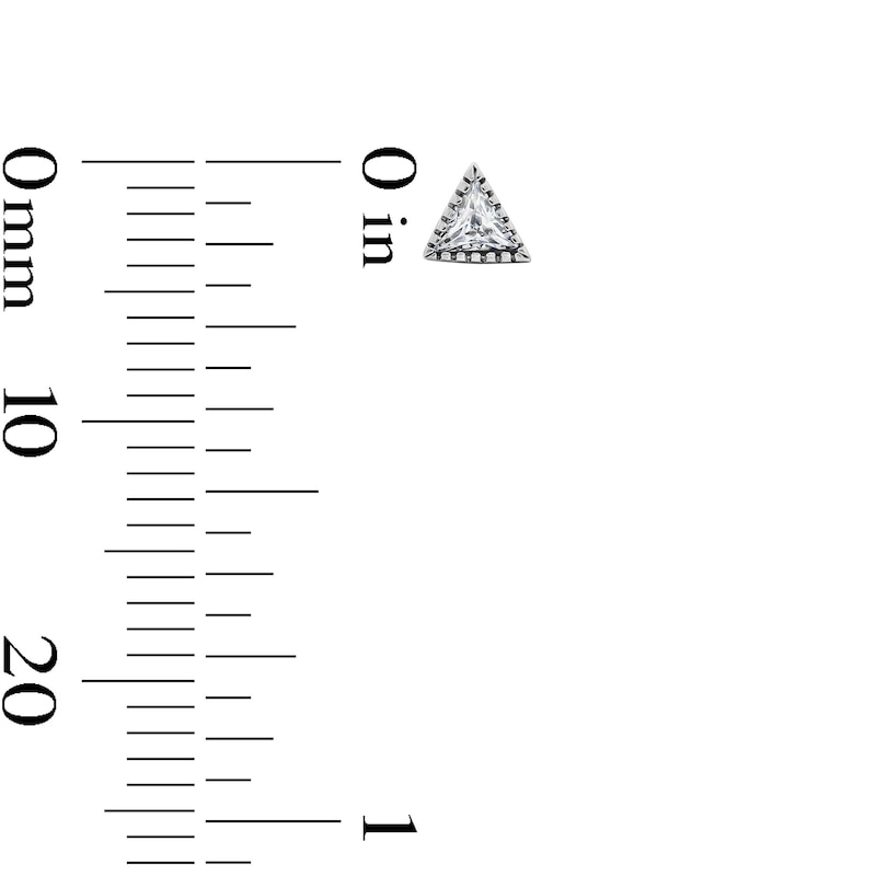 Sterling Silver CZ Triangle Studs