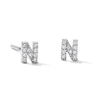 Thumbnail Image 1 of Sterling Silver CZ "N" Initial Studs