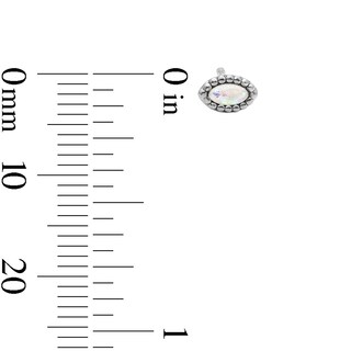 Solid Sterling Silver Simulated Opal Marquise Studs