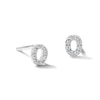 Solid Sterling Silver CZ "O" Initial Studs