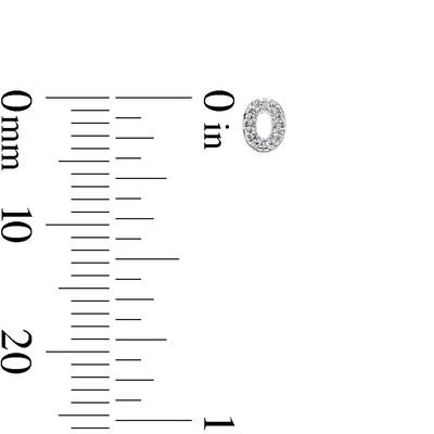 Solid Sterling Silver CZ "O" Initial Studs