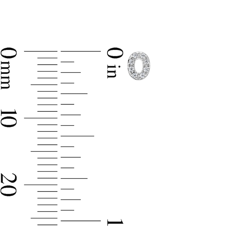 Solid Sterling Silver CZ "O" Initial Studs