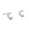Solid Sterling Silver CZ "C" Initial Studs