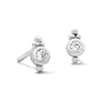 Sterling Silver CZ Round Bezel Studs