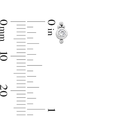 Sterling Silver CZ Round Bezel Studs