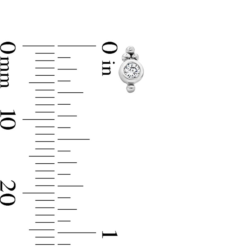 Sterling Silver CZ Round Bezel Studs