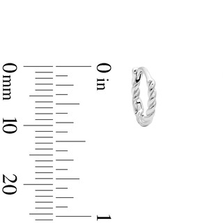 Solid Sterling Silver Polished Twist Huggie Hoops