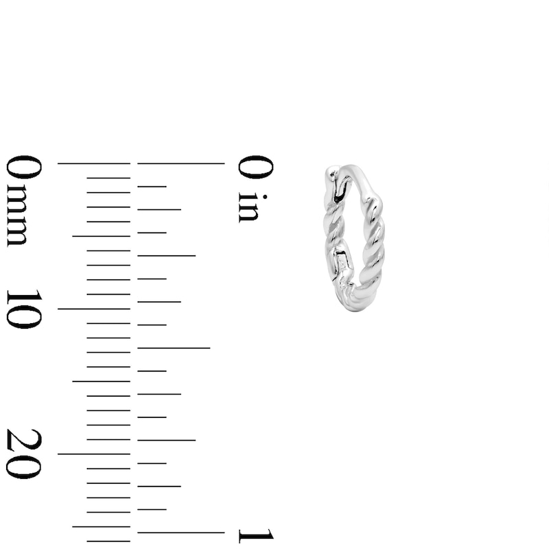 Solid Sterling Silver Polished Twist Huggie Hoops