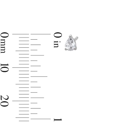 Solid Sterling Silver Pear CZ Solitaire Studs