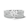 Thumbnail Image 1 of Sterling Silver Round CZ Channel Bridal Set - Size 7
