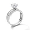 Thumbnail Image 2 of Sterling Silver Round CZ Channel Bridal Set - Size 7