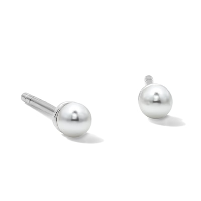 Solid Sterling Silver 3mm Freshwater Cultured Pearl Studs